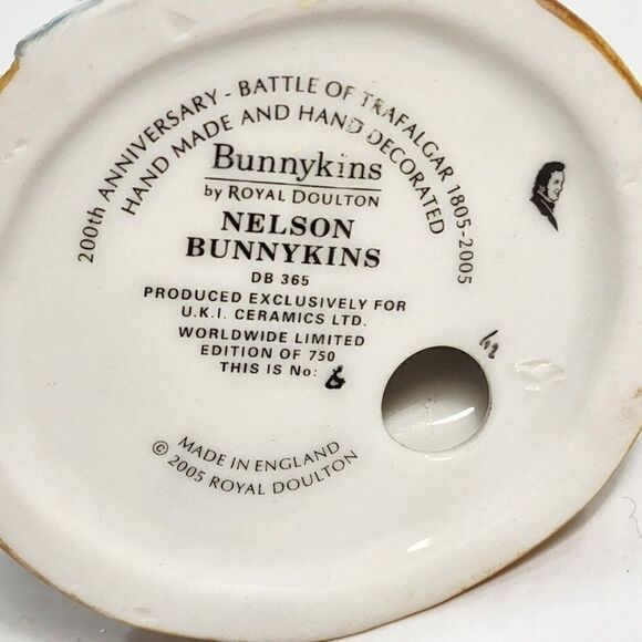 Nelson Bunnykins 4.5" Figurine Ltd Edition 6 of 750 Royal Doulton 2005 England - Picture 9 of 11